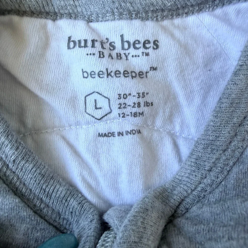 Burt's‎ Bees Baby Organic Cotton Rugby Stripe Wearable Blanket Large 12-18M